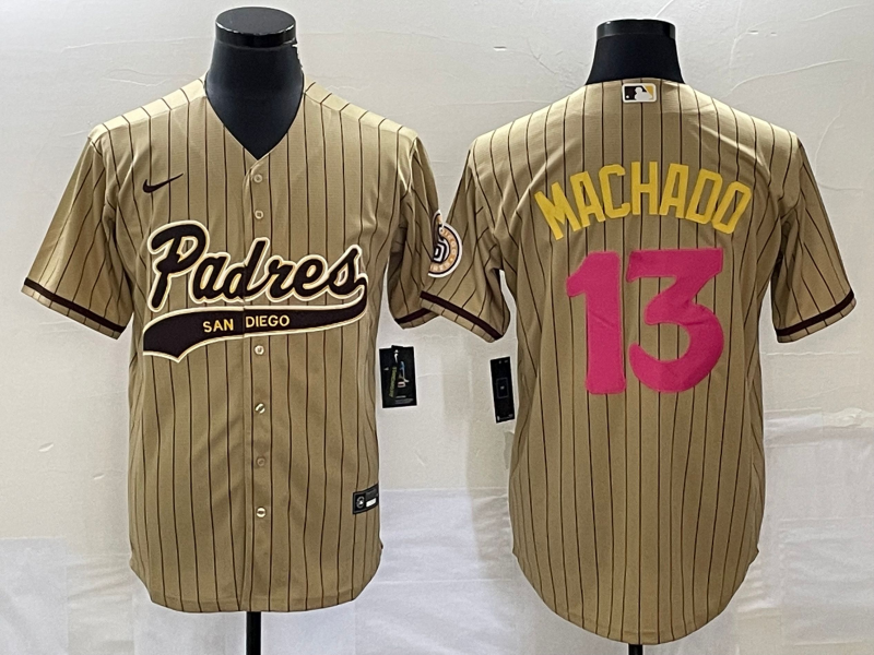 Men's San Diego Padres Manny Machado #13 Tan Jersey Joint Edition